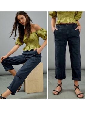 Pilcro, The Roamer, Navy Elastic-Waist Pants